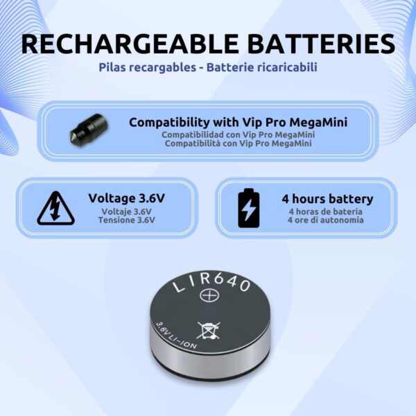 Pilas LIR640 Pinganillo Vip Pro MegaMini Bluetooth Caracteristicas 1