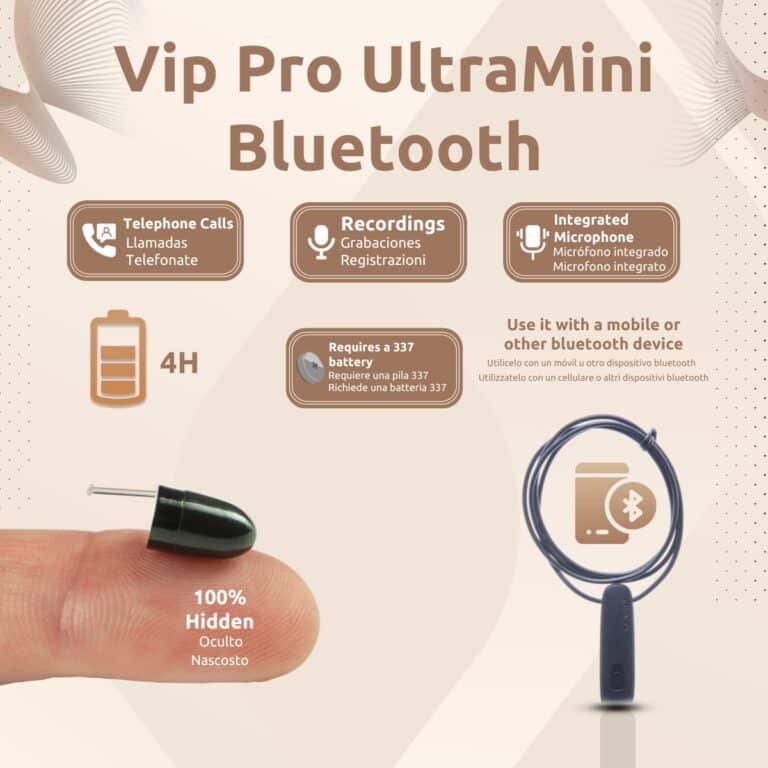 Pinganillo Vip Pro UltraMini Bluetooth Microfono Integrado Funcionalidades
