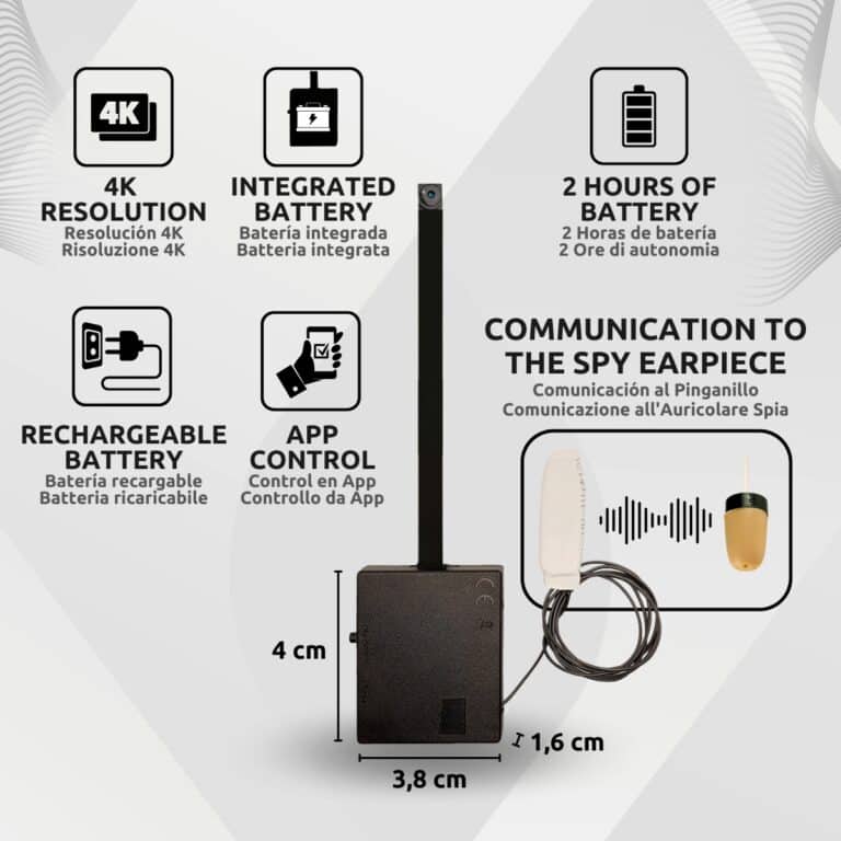 Cámara Espía Wifi Pro Oculta Para Exámenes Batería Mini + Vip Pro SuperMini Características