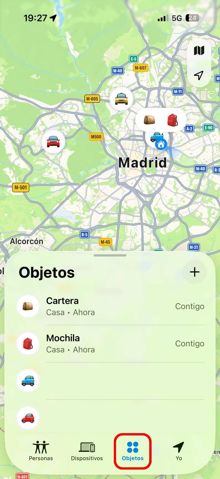 Pestaña Objetos TAG