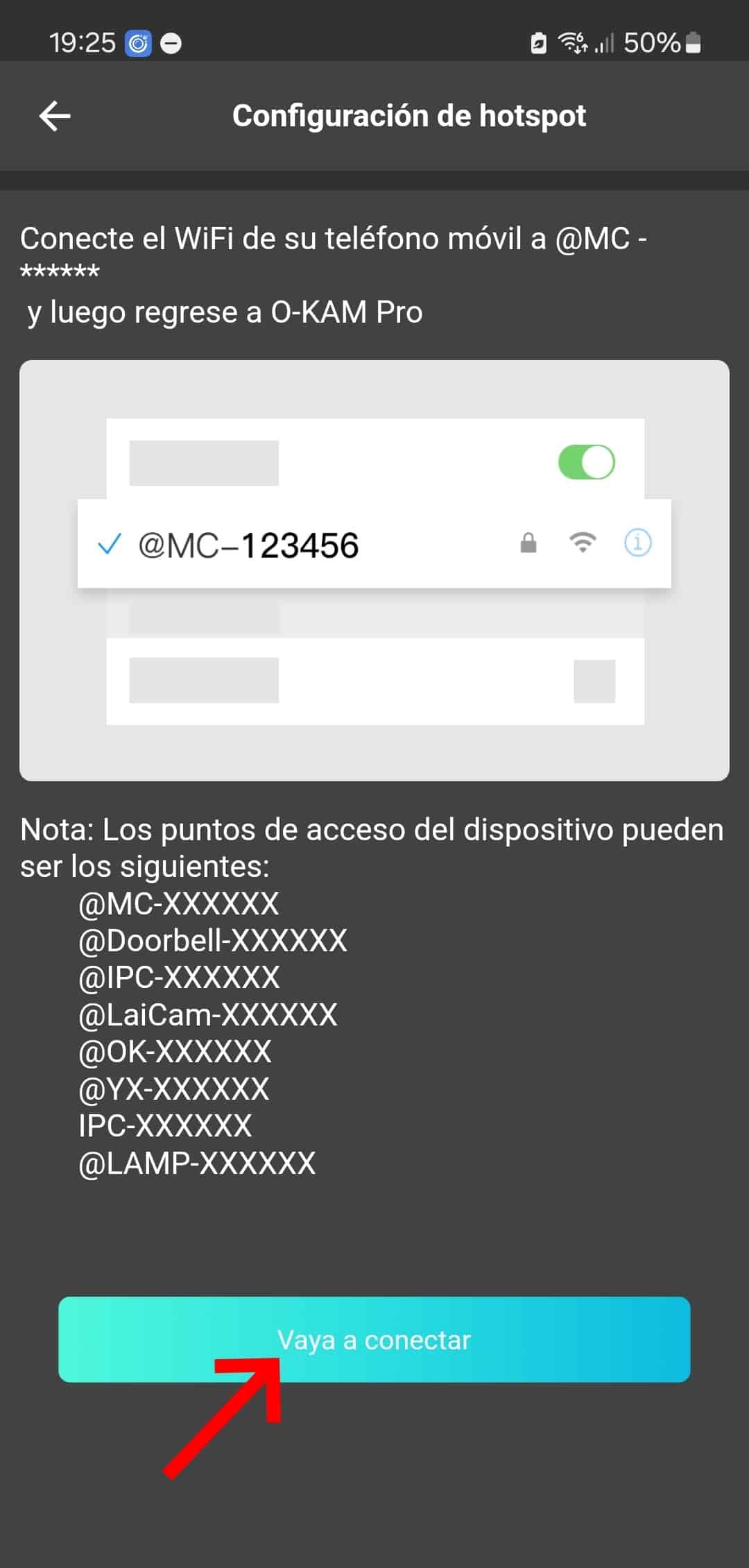 Pulsar Vaya a conectar OKAM Pro MA3_MW3