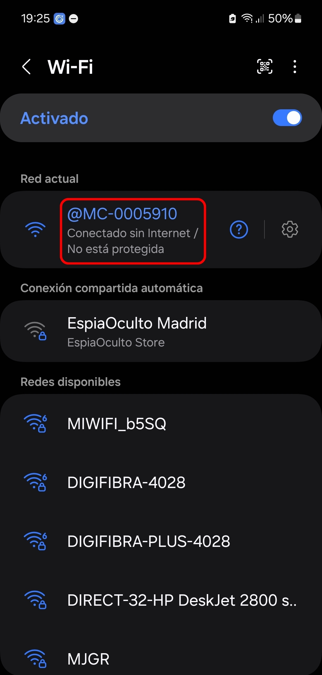 Seleccionar wifi camara OKAM Pro MA3_MW3